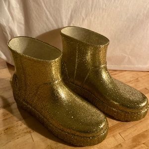 Ugg Rain Boots Drizlita Glitter Gold